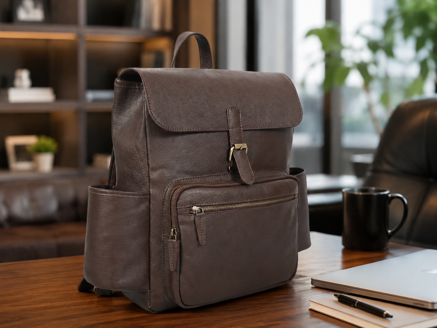Sage Leather Backpack