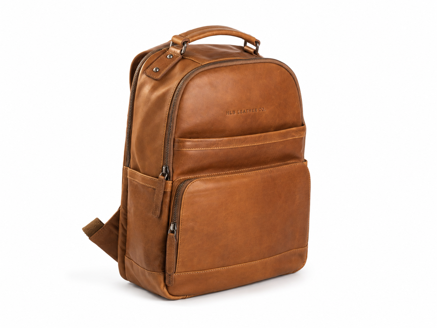 Leather Laptop Backpack Cognac Austin