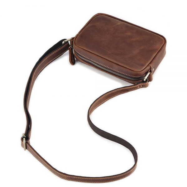 Simple Vintage Leather Small Crossbody Bag Purses