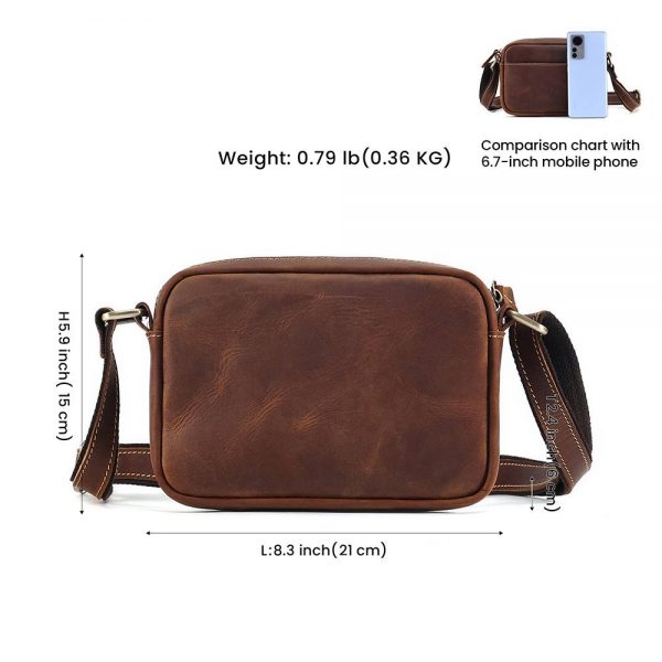 Simple Vintage Leather Small Crossbody Bag Purses