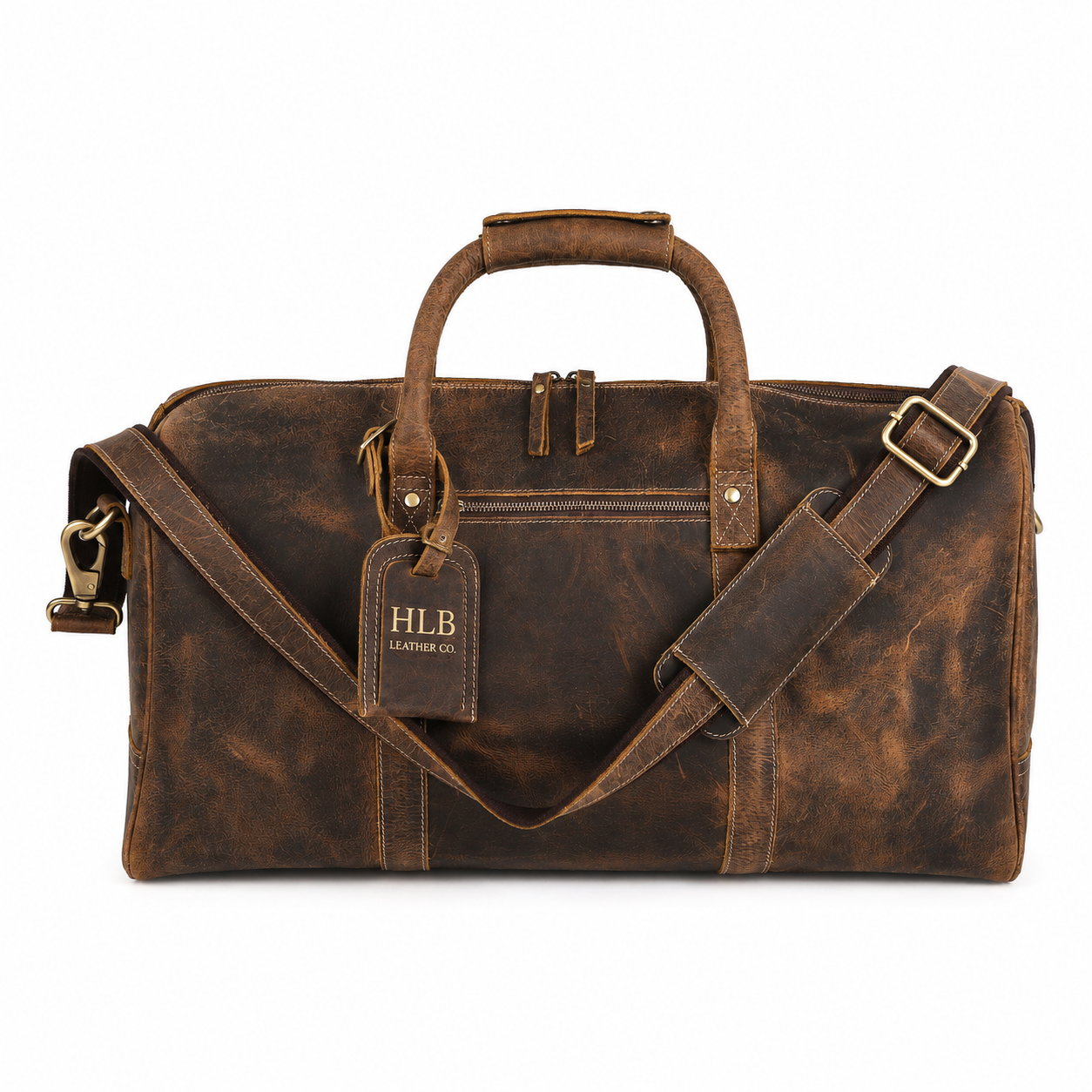 Leather 20-Inch Travel Duffel Bag for Men and Women - Full Grain Leather Overnight, Weekend, Gym, and Sports Bag