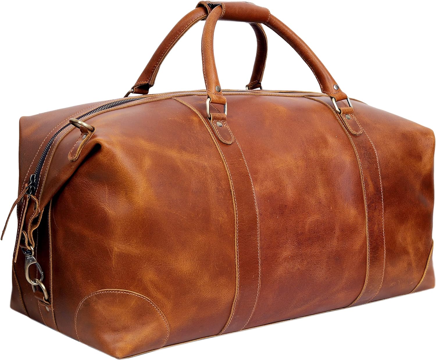 Sedona Leather Travel Duffel Bag - Tan