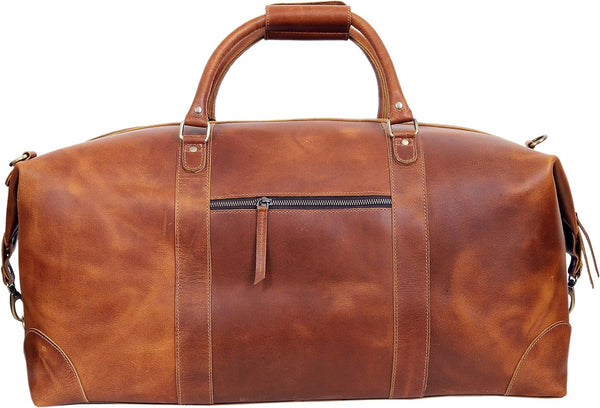 Sedona Leather Travel Duffel Bag - Tan