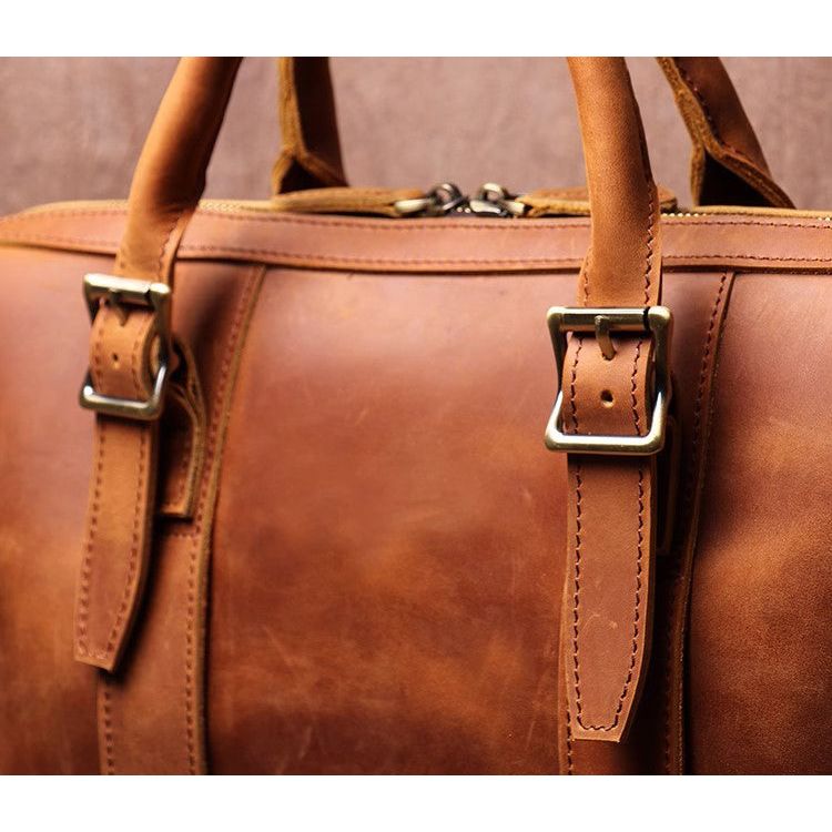 Crazy Horse Leather Messenger Laptop Bag