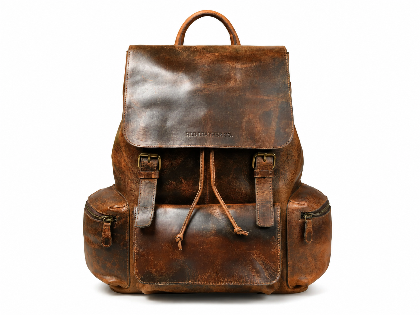 Vortex Leather Backpack: Burnt Brown