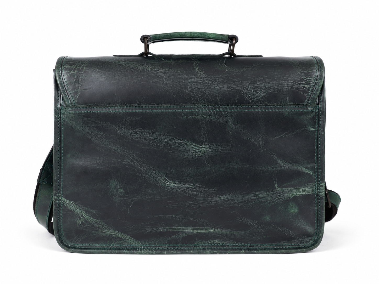 Parker Green Full-Grain Buffalo Leather Messenger Bag – Men's Work & Laptop Satchel