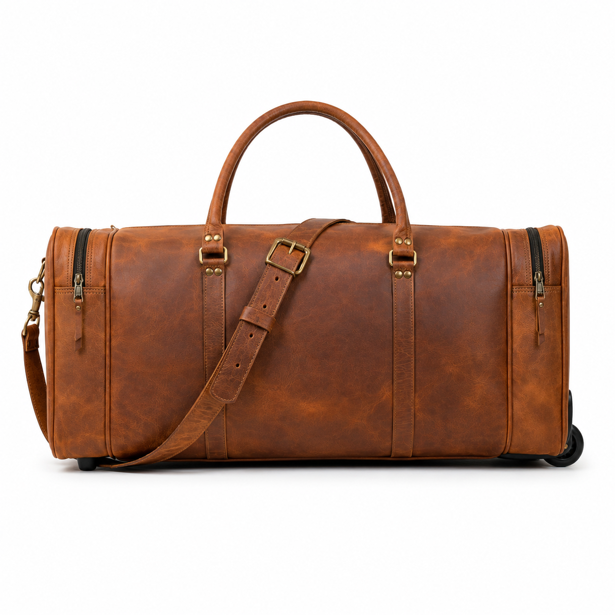 Leather Duffel Travel Bag