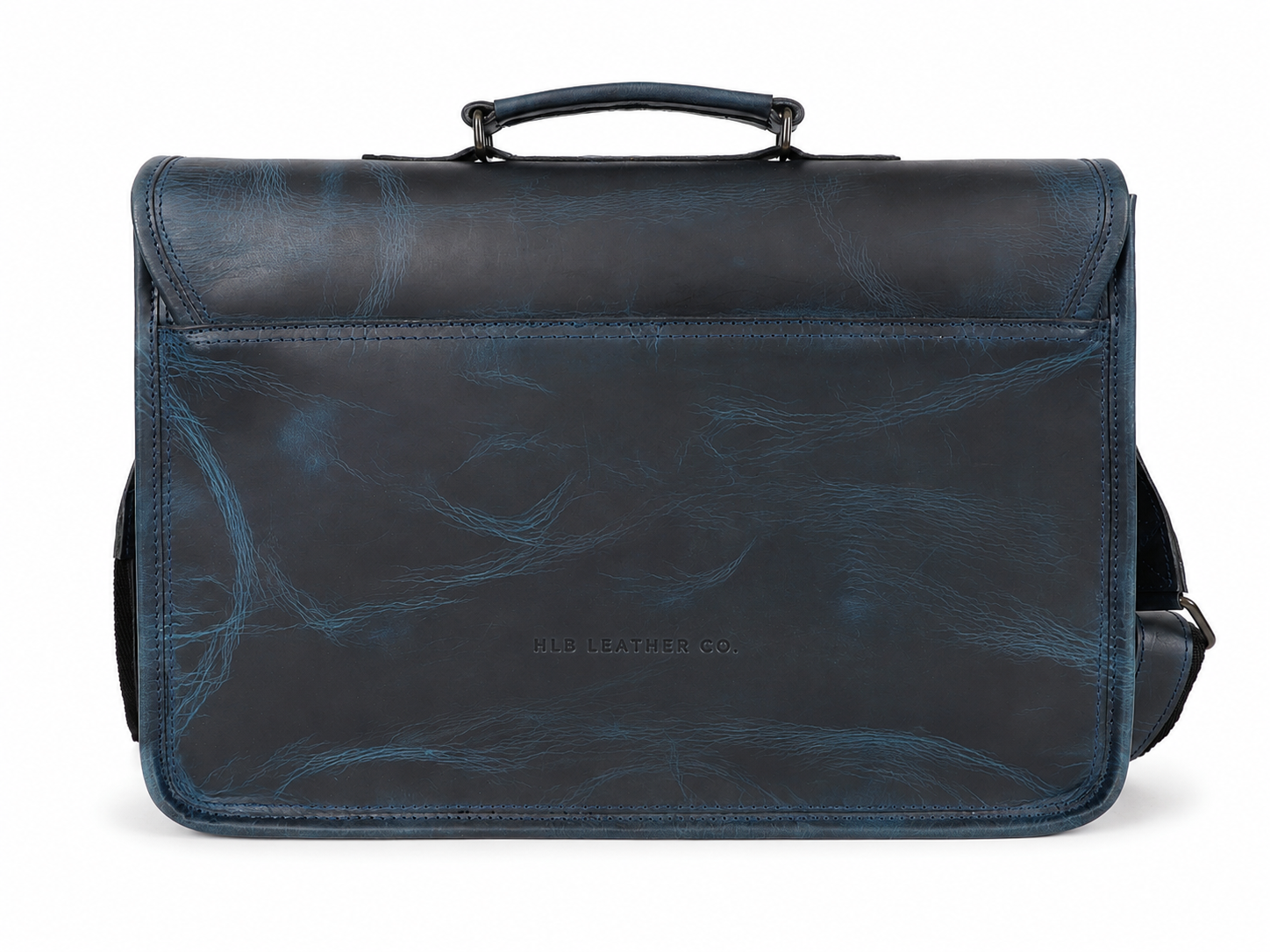Parker Blue Full-Grain Buffalo Leather Messenger Bag – Men's Work & Laptop Satchel
