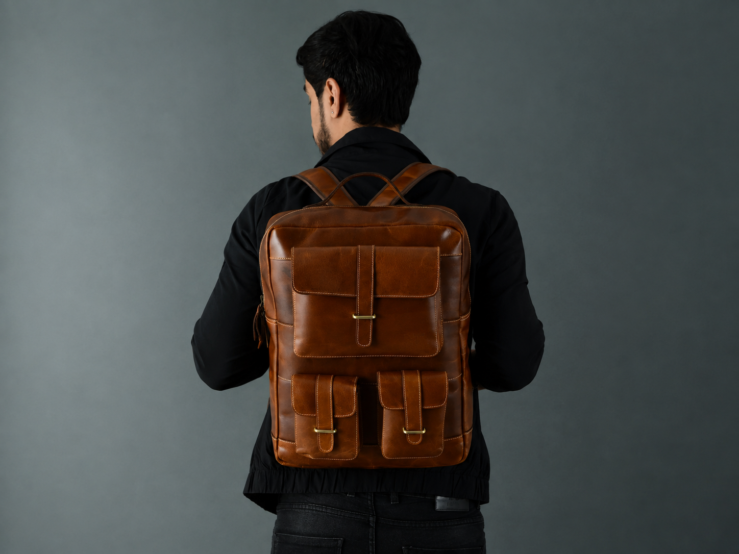 Tan Portland Laptop Backpack