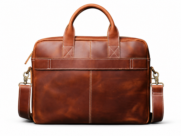 Handmade Men's Leather Briefcase Laptop Work Bag