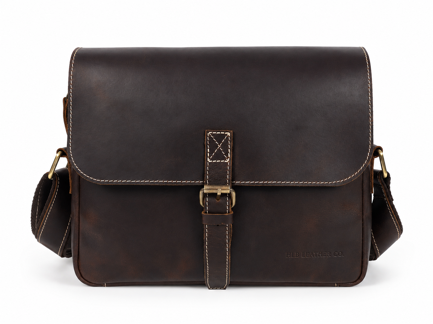 Archer Full-Grain Buffalo Leather Messenger Bag – Handmade Work Satchel