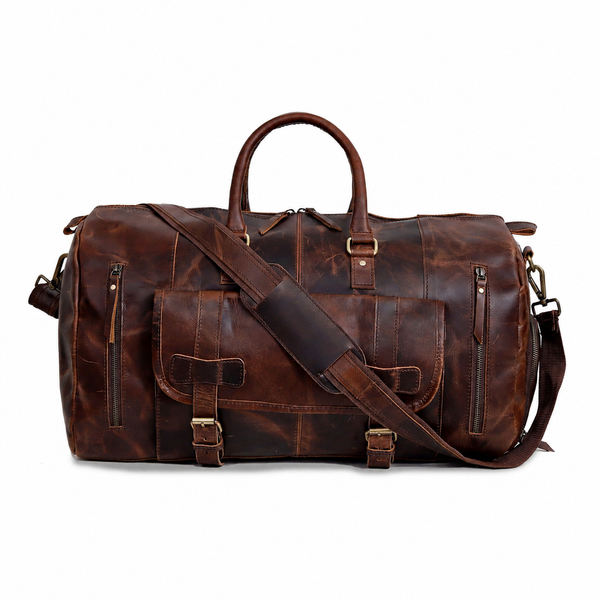 Mars Leather Duffel Bag for Men - Brown