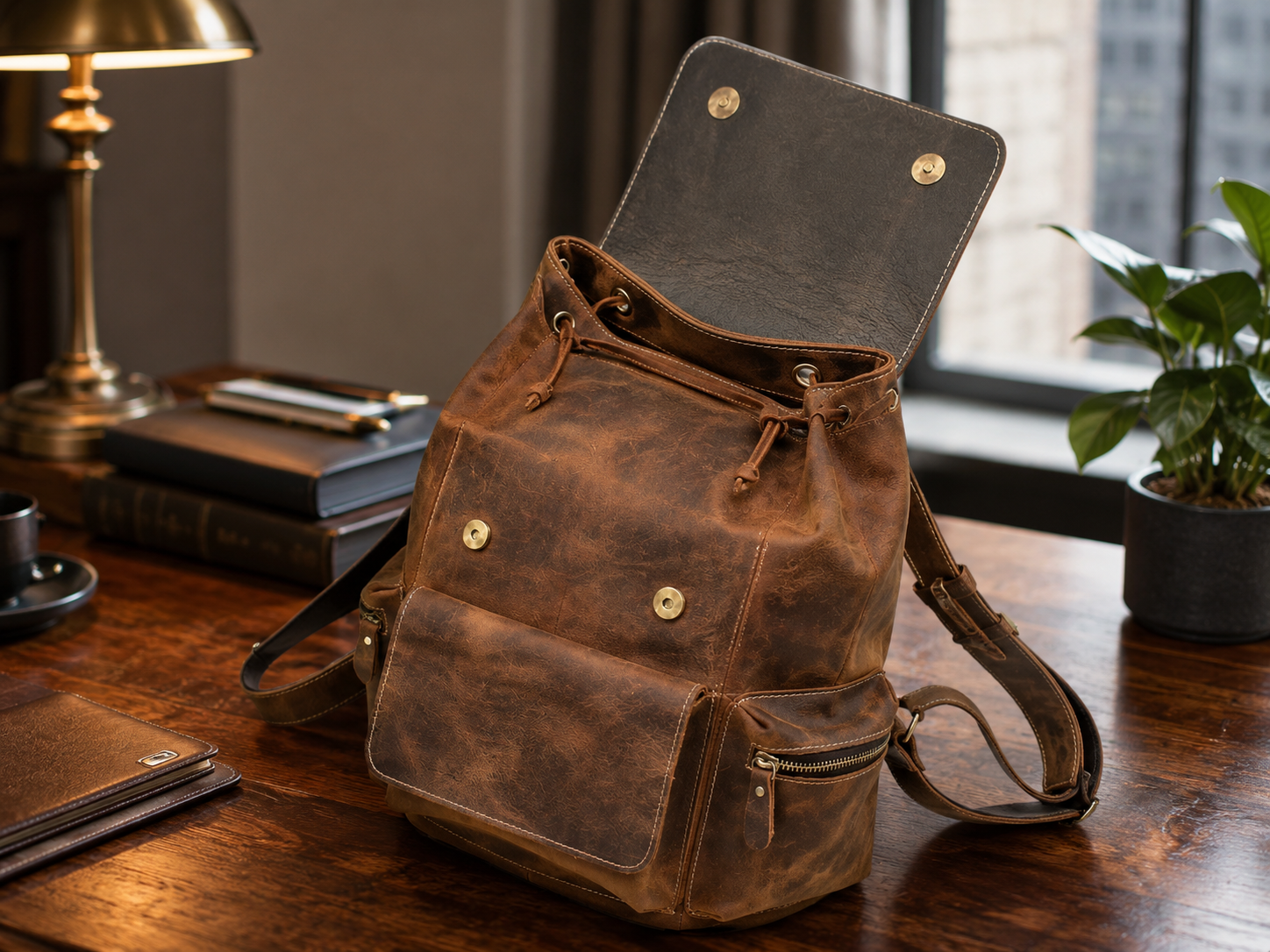 Thorne Buffalo Leather Backpack
