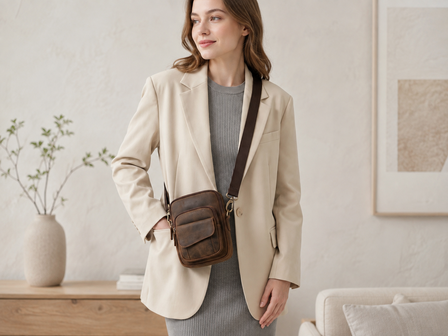 Cove Buffalo Leather Crossbody Bag