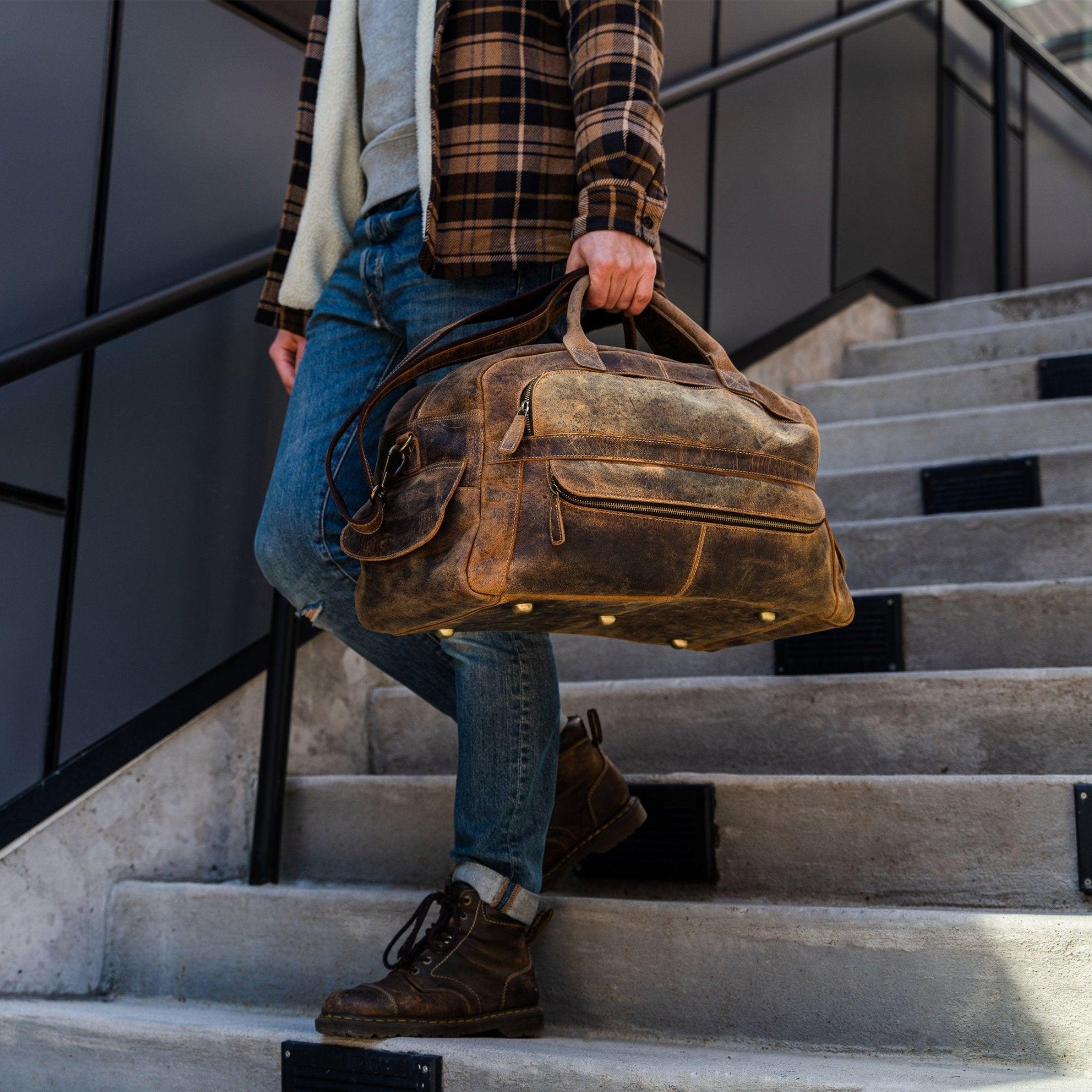 Leather Roll-Up Duffel