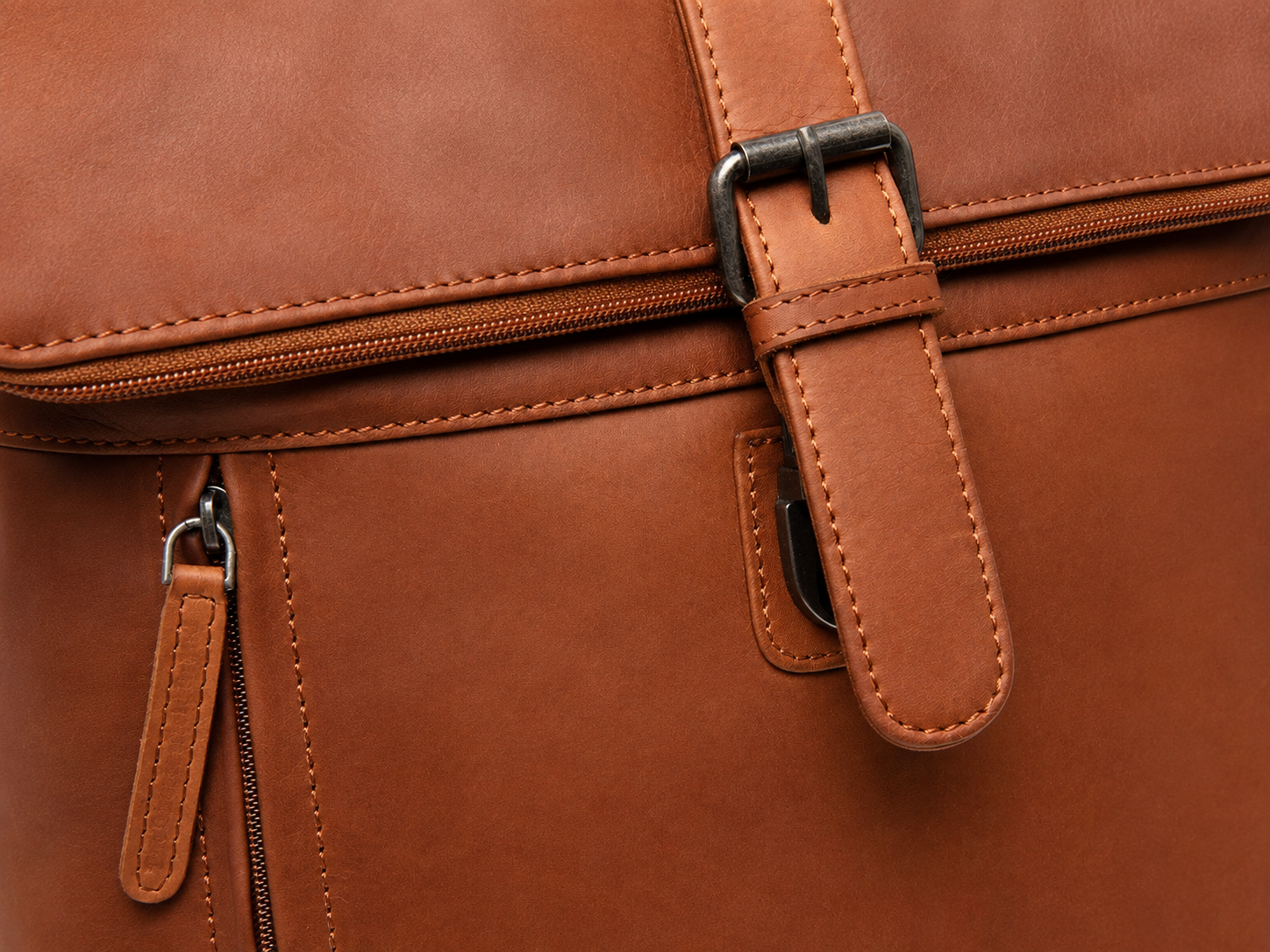Leather Laptop Backpack Cognac Larsson