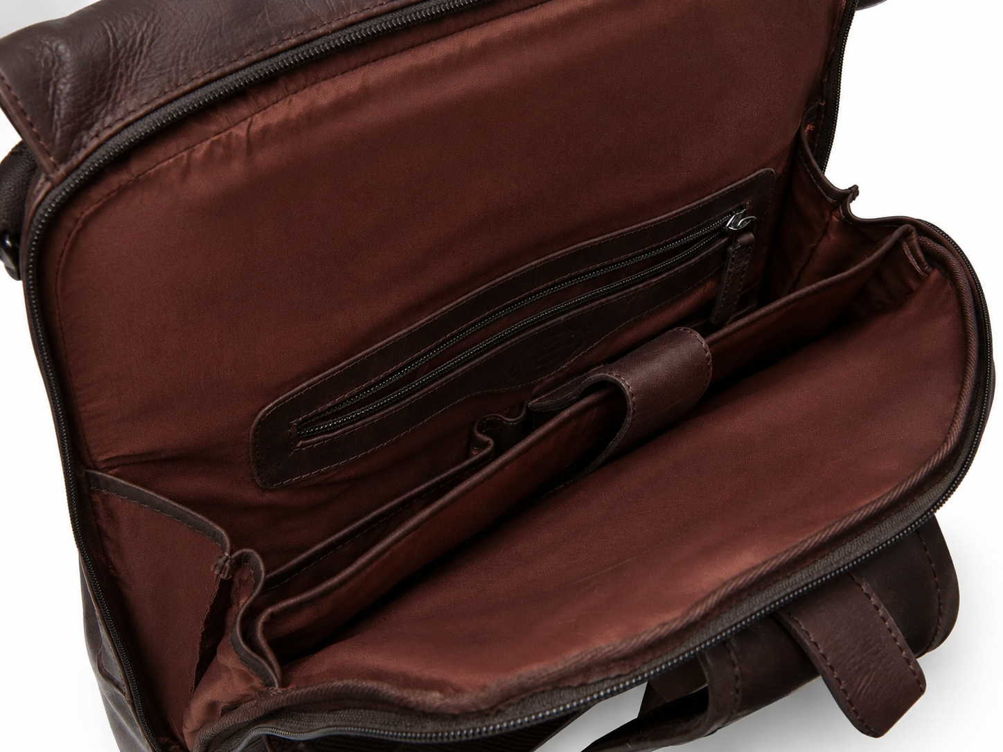 Leather Roll-top Backpack Brown Liverpool