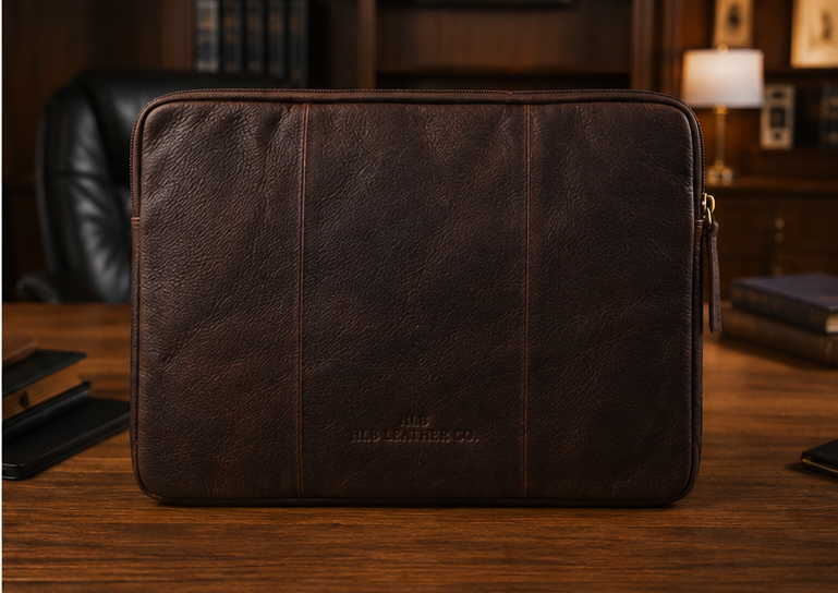 Washington Brown A4 Leather Portfolio Case – Vintage Buffalo Document Clutch