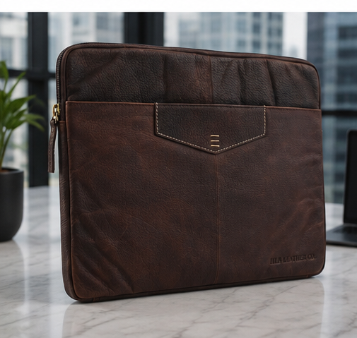 Washington Brown A4 Leather Portfolio Case – Vintage Buffalo Document Clutch