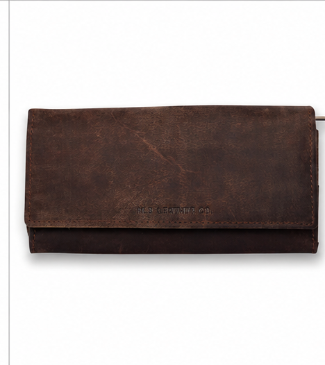 Camellia Full-Grain Leather Wallet – RFID Card, Coin & Cash Organizer