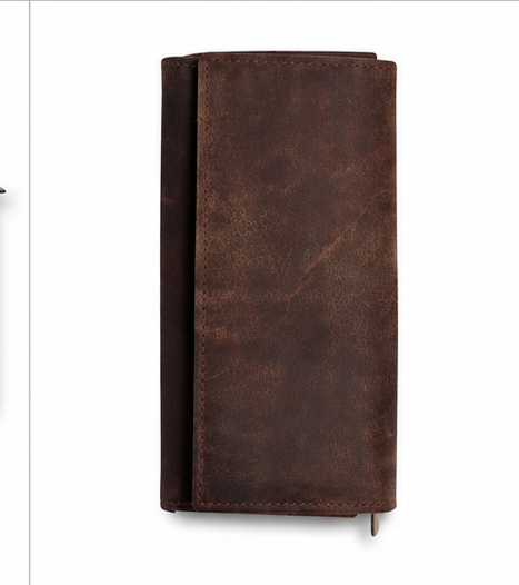 Camellia Full-Grain Leather Wallet – RFID Card, Coin & Cash Organizer