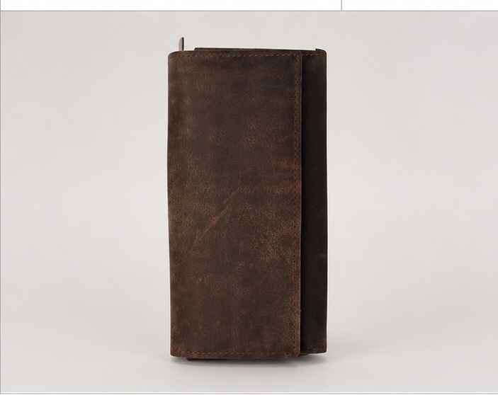 Camellia Full-Grain Leather Wallet – RFID Card, Coin & Cash Organizer
