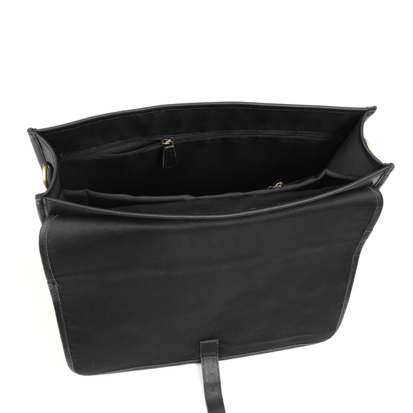 Premium Black Leather Travel & Work 3-Piece Set
