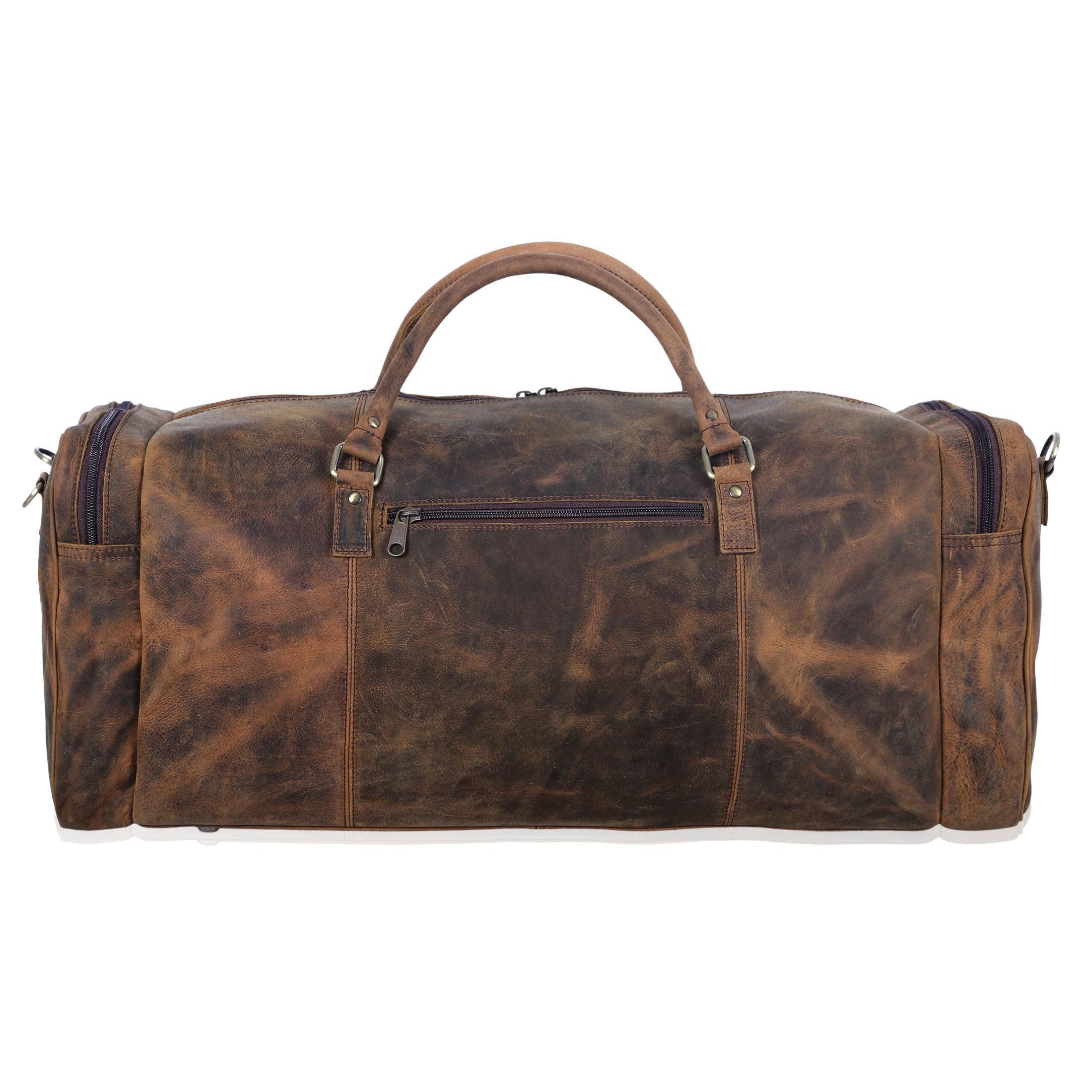 Leather Duffel Bag 28-Inch Large Travel Bag - Gym, Sports, Overnight, and Weekender Bag (Buffalo Distressed Tan)
