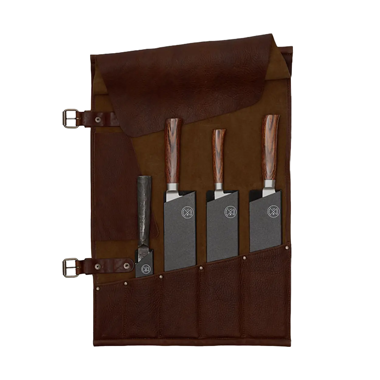 Witloft Handmade Leather Knife Roll — 5 Compartments