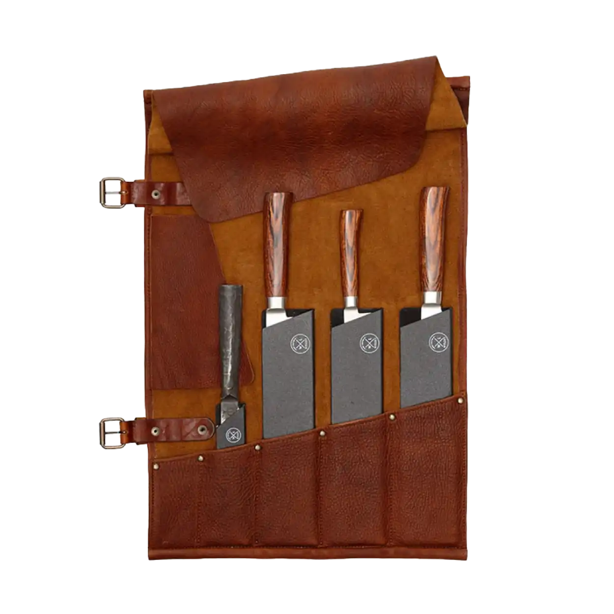 Witloft Handmade Leather Knife Roll — 5 Compartments
