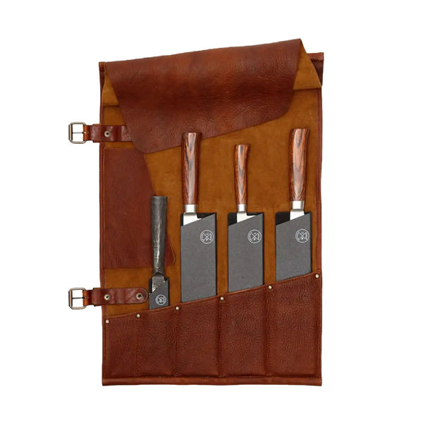 Witloft Handmade Leather Knife Roll — 5 Compartments
