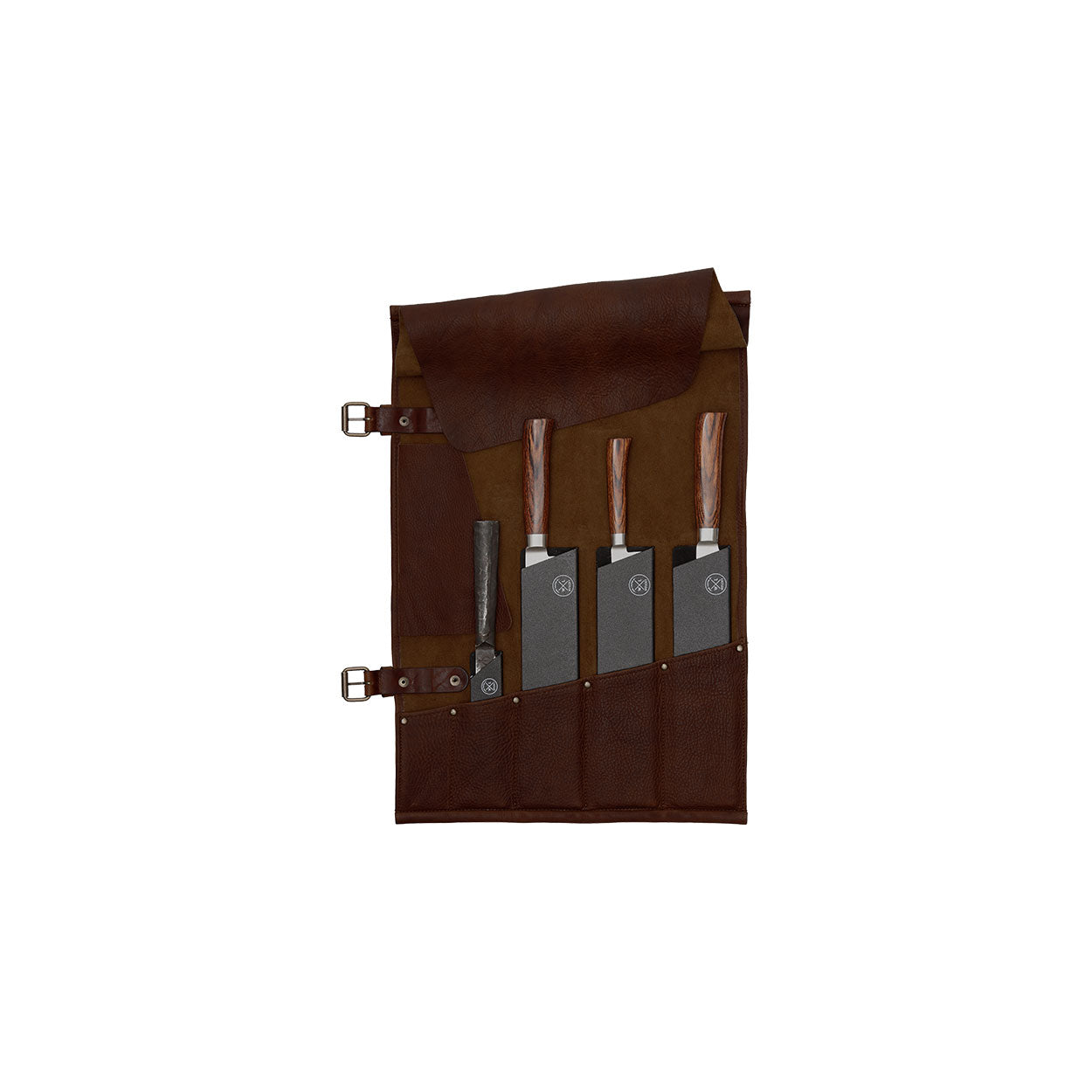 Witloft Handmade Leather Knife Roll — 5 Compartments