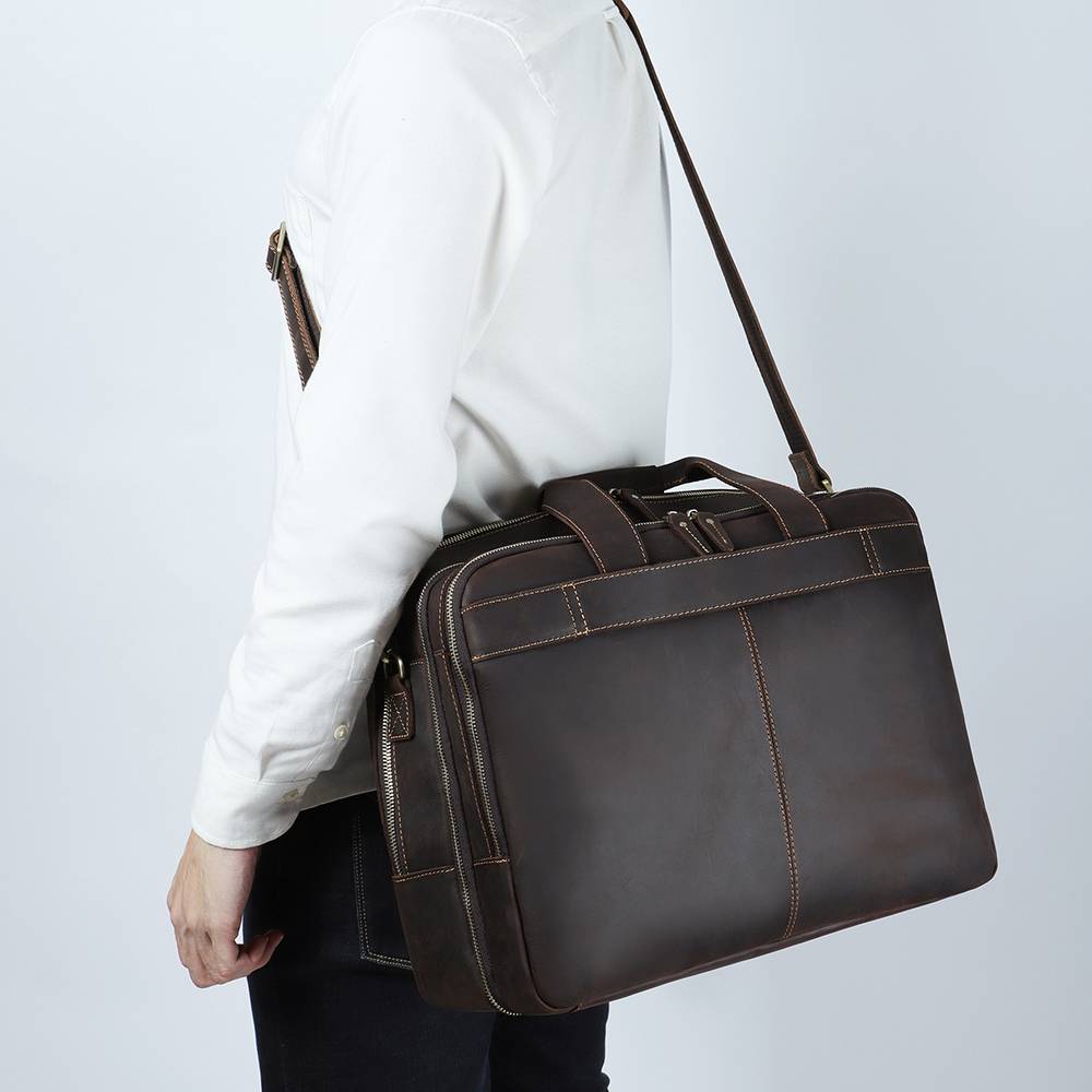 Business Travel Leather Briefcase