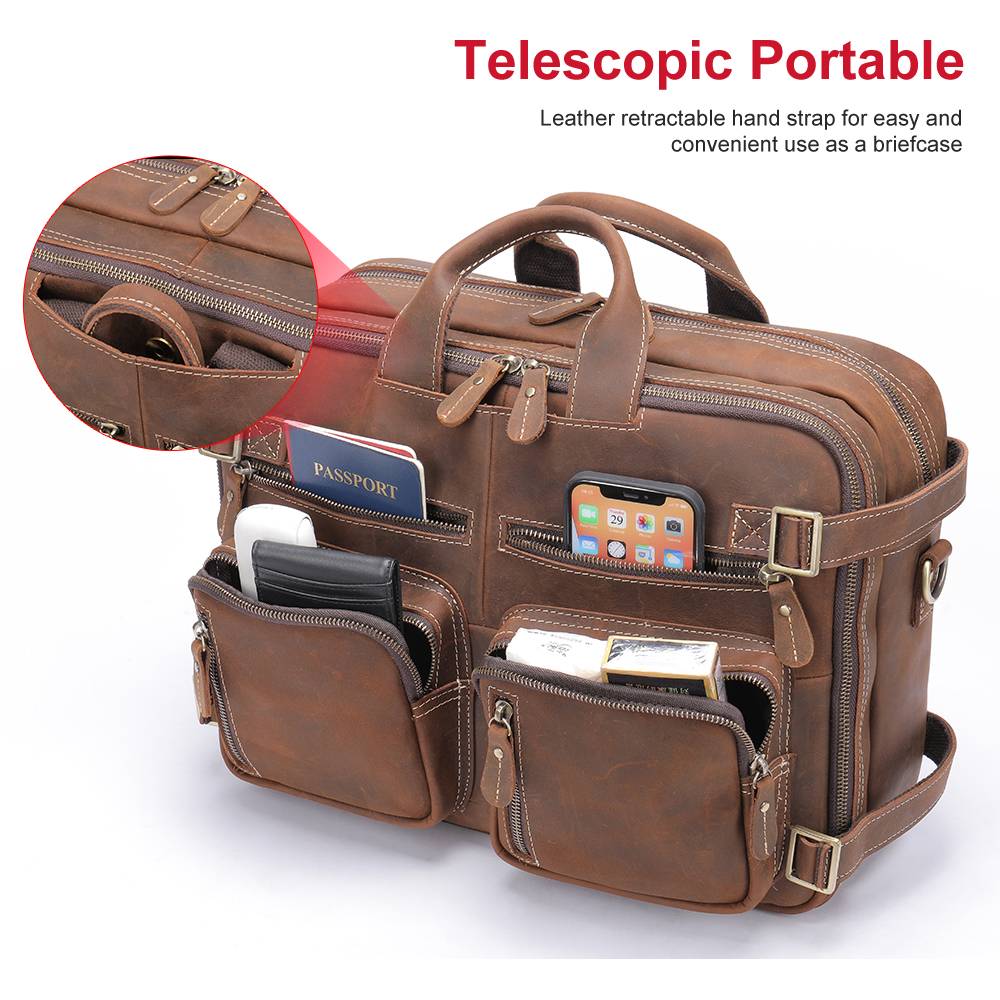Leather Convertible Backpack Briefcase