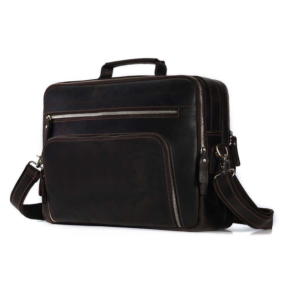 Leather Briefcase Business Travel Messenger Bags