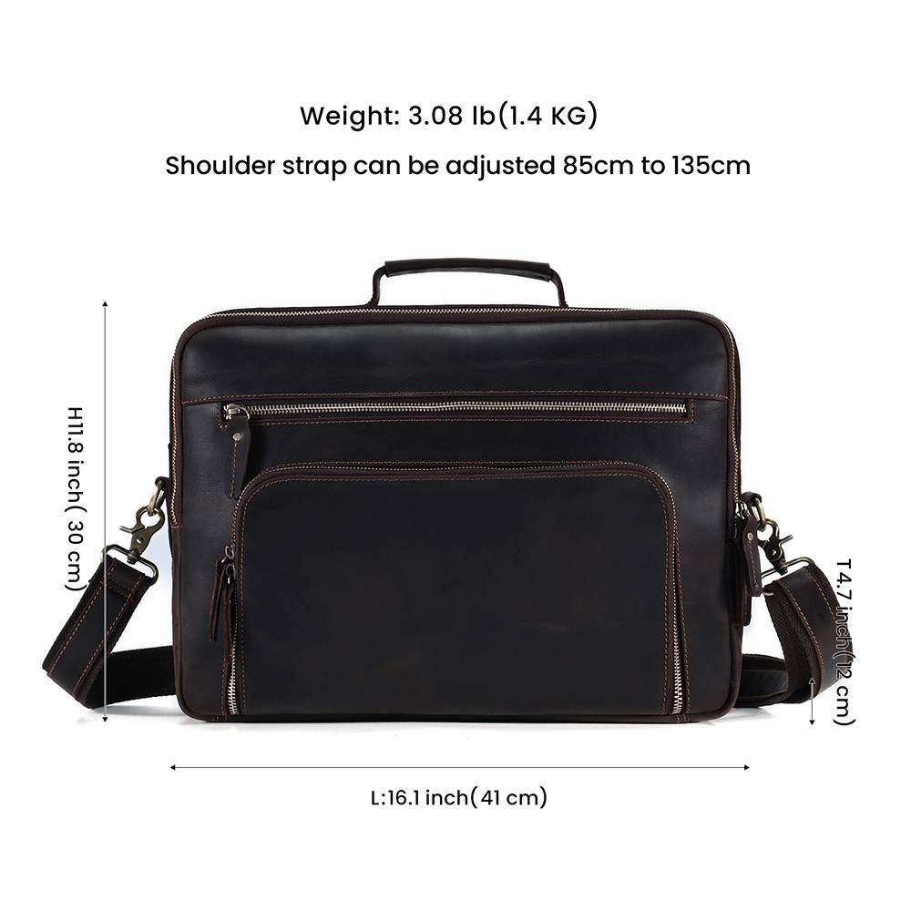 Leather Briefcase Business Travel Messenger Bags