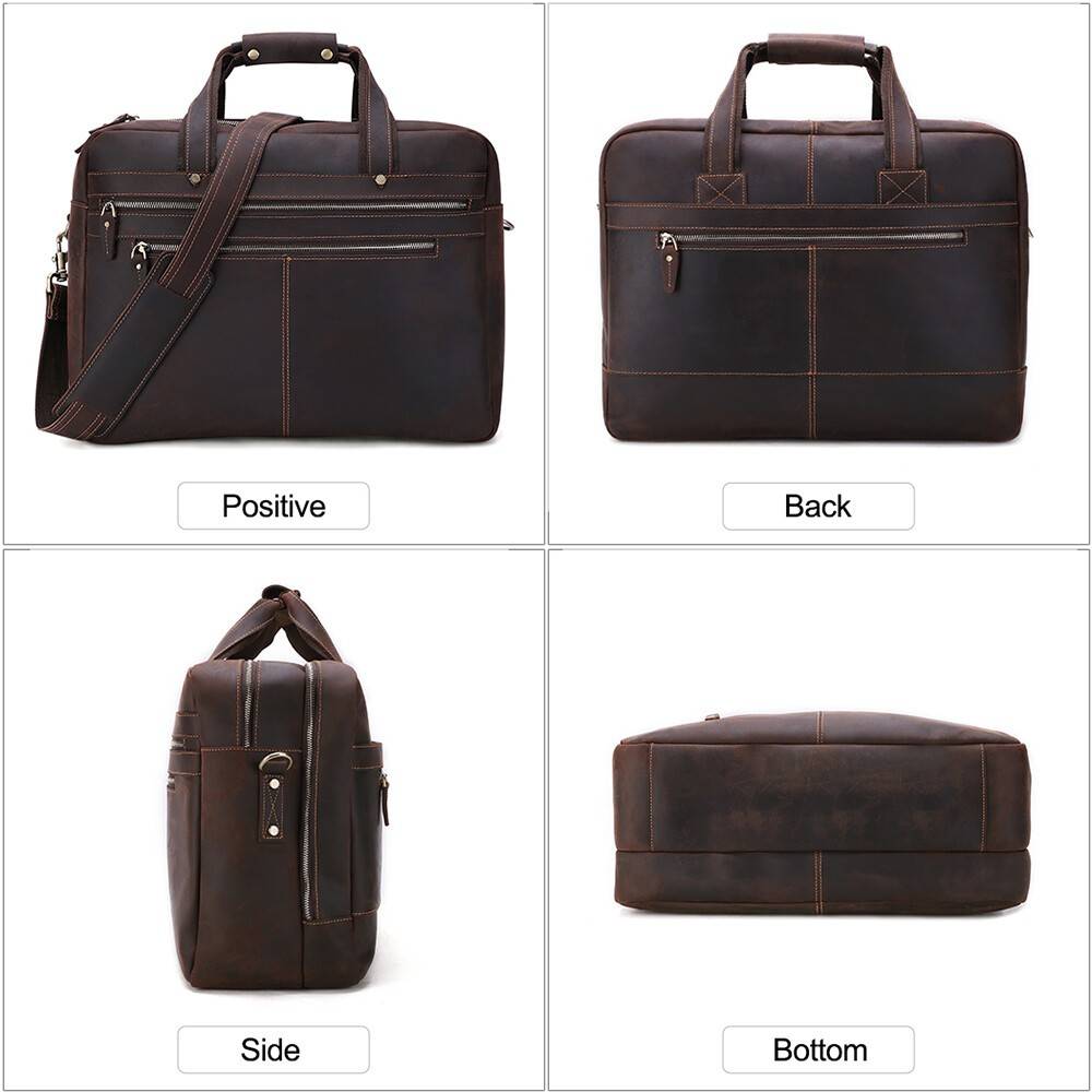 Handcrafted Leather Briefcase Laptop Bag