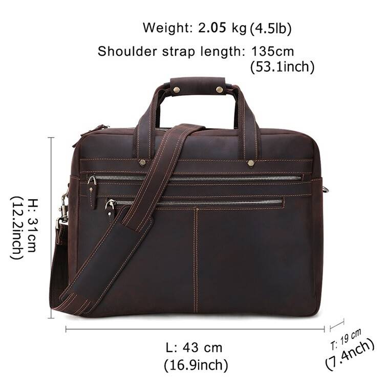 Handcrafted Leather Briefcase Laptop Bag