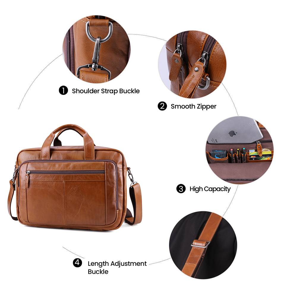 Everyday Leather Briefcase Laptop Bag