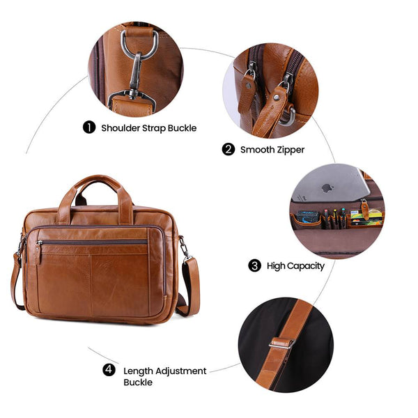 Everyday Leather Briefcase Laptop Bag