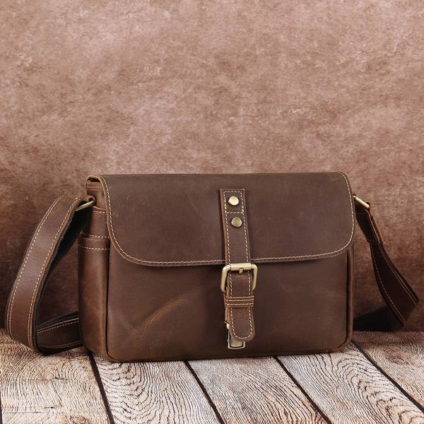 Vintage Pure Leather Small Crossbody Bag Purse