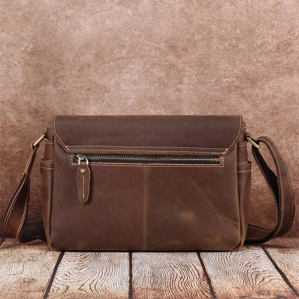 Vintage Pure Leather Small Crossbody Bag Purse