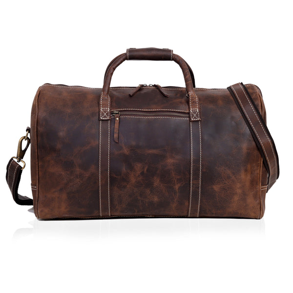 Roosevelt Brown Buffalo Leather Duffle Bag