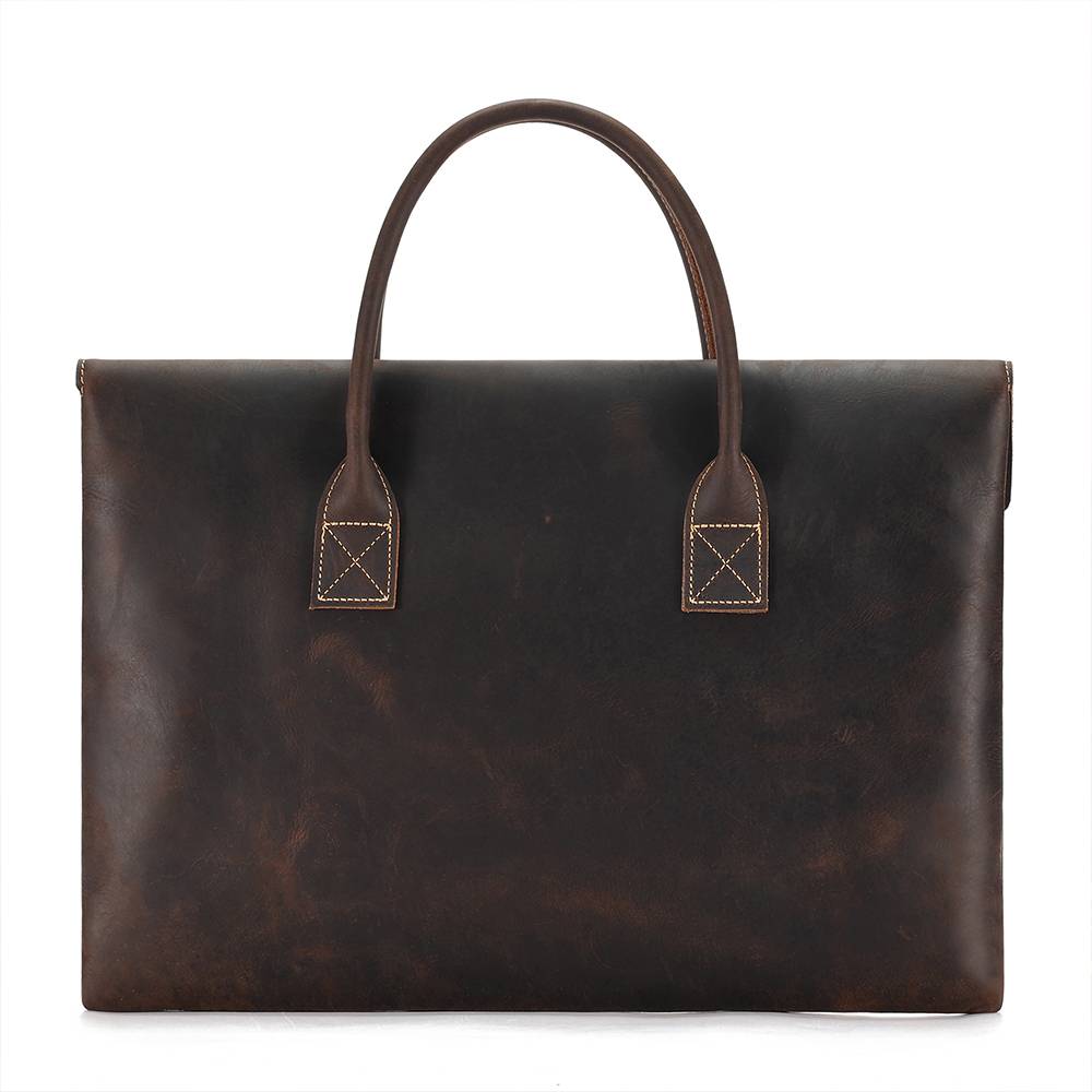 Multiple Pockets Leather Briefcase