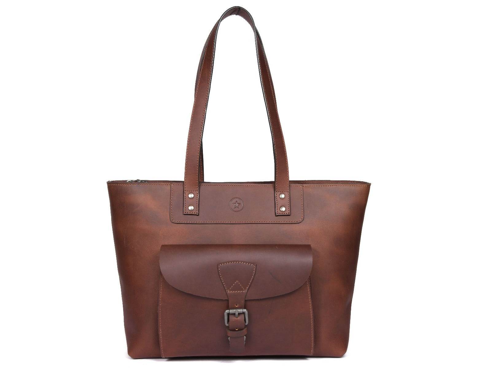 Velour Leather Tote Bag