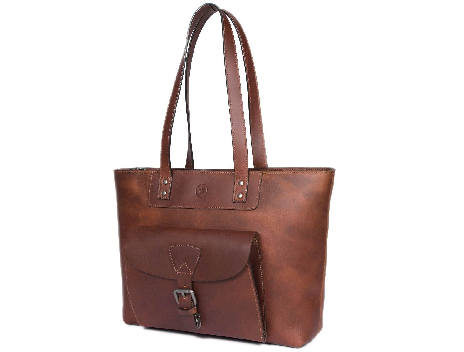 Velour Leather Tote Bag