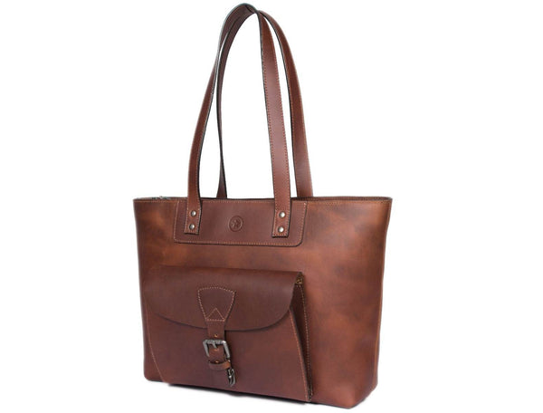 Velour Leather Tote Bag