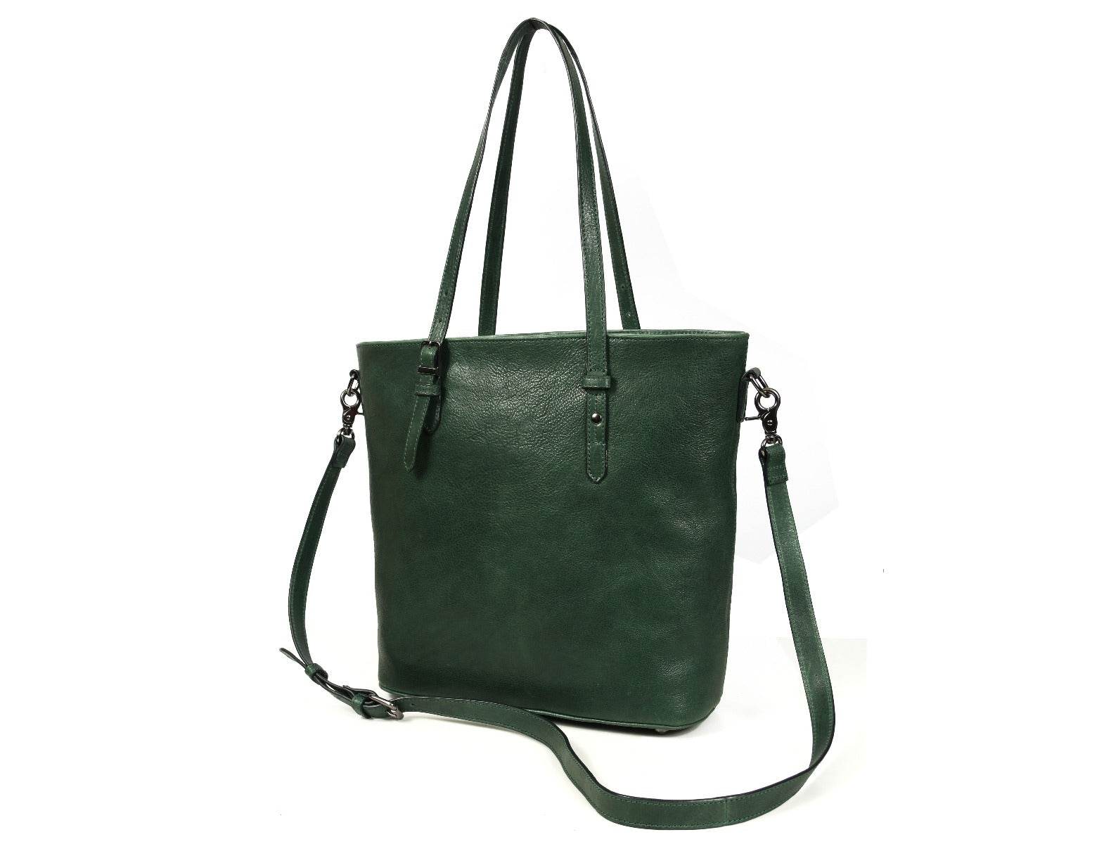 Abron Leather Tote Bag For Women- Green