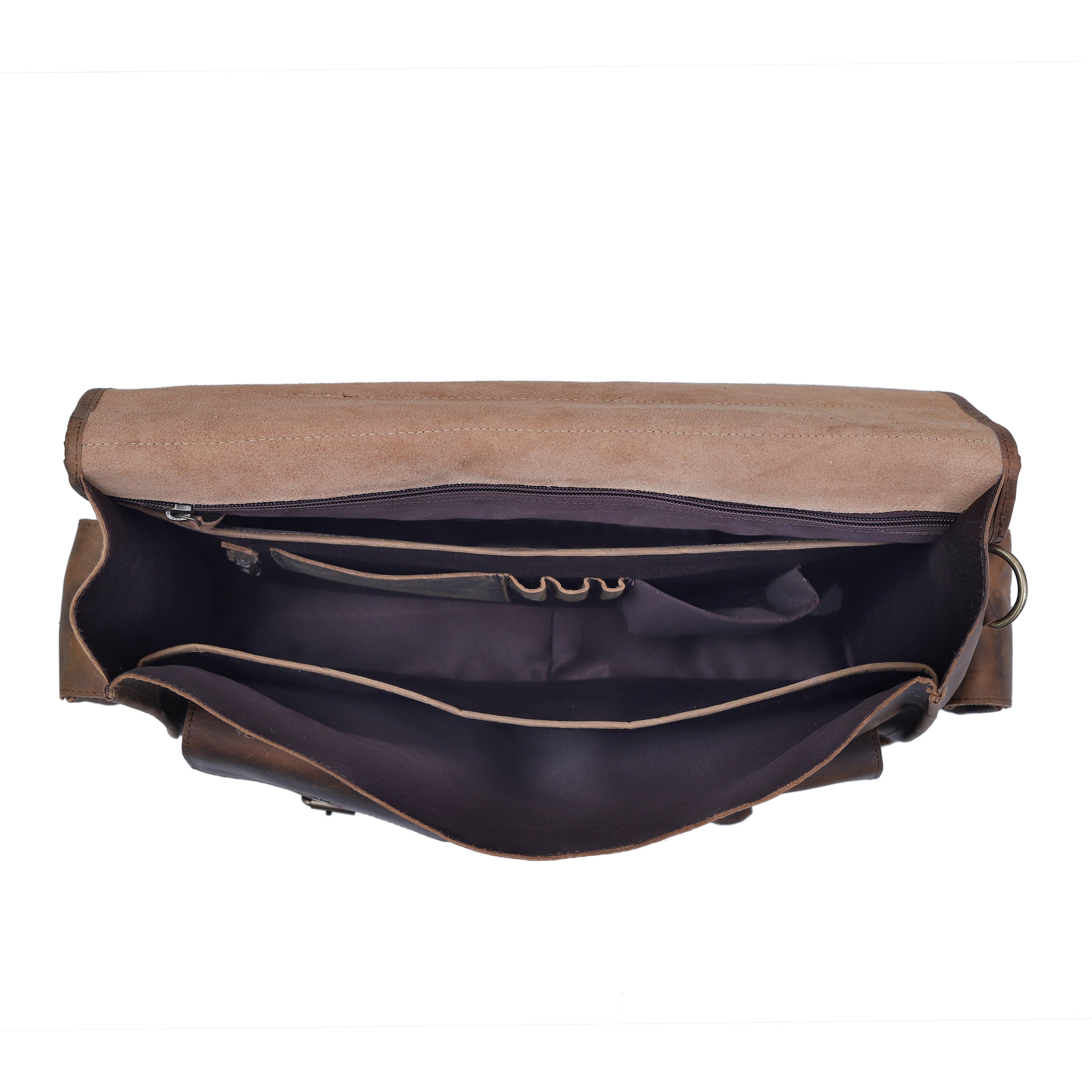Vintage Brown Buffalo Leather Laptop Messenger Bag