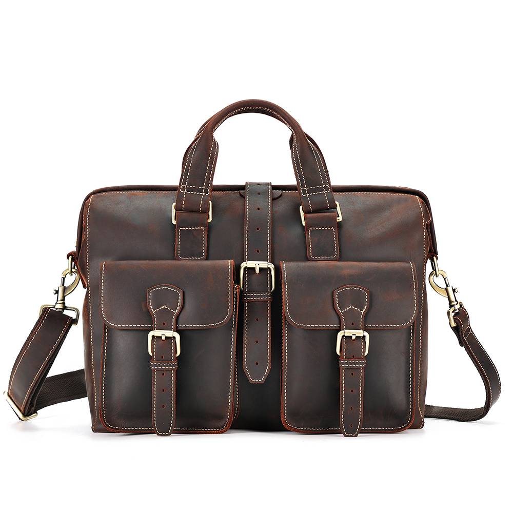 Leather Briefcase Flight Bag